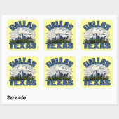 Sticker Carré Dallas, Texas (Feuille)