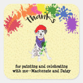 Sticker Carré Dalmatie Chien Amusant Art fête d'anniversaire (Devant)