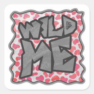 Sticker Carré Dalmatie rose et blanc Wid Me
