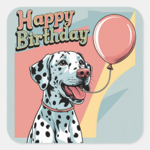 Sticker Carré Dalmatien coloré