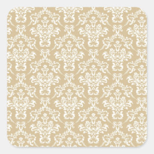 Sticker Carré Damas couleur crème