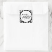 Sticker Carré Damas Florales Noir Et Blanc (Sac)