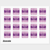 Sticker Carré Damas rose violet (Feuille)