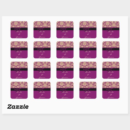 Sticker Carré Damas violet (Feuille)