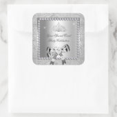 Sticker Carré Damask Silver Diamonds Tiara Bow Heart Images (Sac)