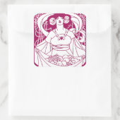 Sticker Carré Dame de récolte Art nouveau (Sac)