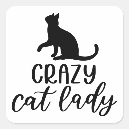 Sticker Carré Dame du Crazy Cat (Devant)