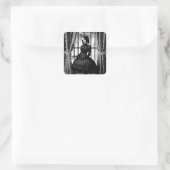 Sticker Carré Dame gothique en robe noire Halloween Éffrayant (Sac)