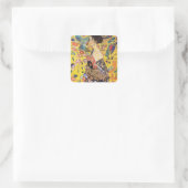 Sticker Carré Dame Gustav Klimt Avec Ventilateur (Sac)