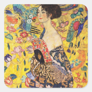 Sticker Carré Dame Gustav Klimt Avec Ventilateur