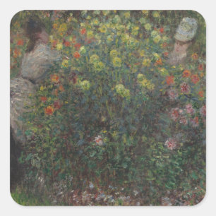 Sticker Carré Dames en Fleurs Monet 1875