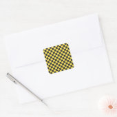 Sticker Carré Damier jaune et noir (Enveloppe)
