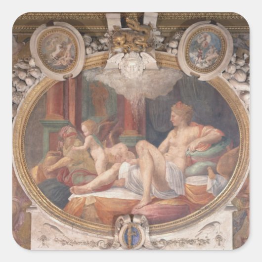 Sticker Carré Danae recevant la douche d'or (Devant)