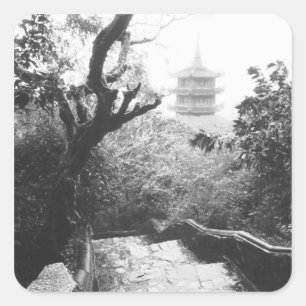 Sticker Carré Danang Vietnam, vue du temple Marble Mountain