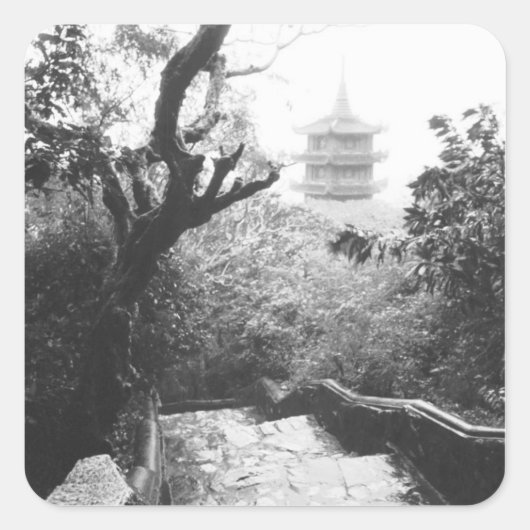 Sticker Carré Danang Vietnam, Vue Temple Marble Mountain (Devant)