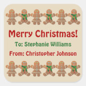 Sticker Carré Dancing Gingerbread Cookies (Devant)