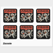 Sticker Carré Dancing Mummies Mettez Votre Mème D'Halloween Préf (Feuille)