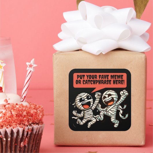 Sticker Carré Dancing Mummies Mettez Votre Mème D'Halloween Préf (Fête)