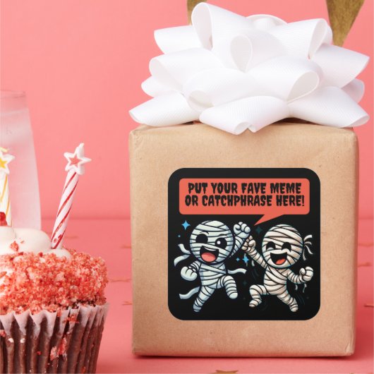 Sticker Carré Dancing Mummies Mettez Votre Mème D'Halloween Préf (Fête)