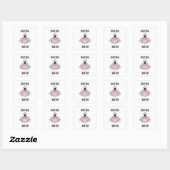 Sticker Carré Dancing Queen rose et noir Ballet Dance robe (Feuille)