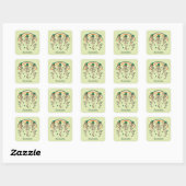 Sticker Carré Dancing Skeletons St Patrick (Feuille)