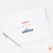 Sticker Carré Dancing Snowmen & Reindeer Adresse de retour Label (Enveloppe)