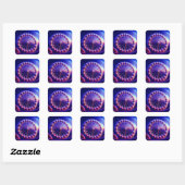 Sticker Carré Dandelion bleu fractal (Feuille)