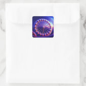 Sticker Carré Dandelion bleu fractal (Sac)