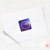 Sticker Carré Dandelion bleu fractal (Enveloppe)