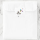 Sticker Carré Dandelion butterfly flow (Sac)