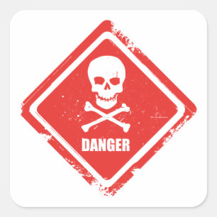 Sticker Carré Danger