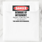 Sticker Carré Danger Attention au panneau Introvert (Sac)