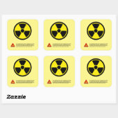 Sticker Carré Danger de rayonnement (Feuille)