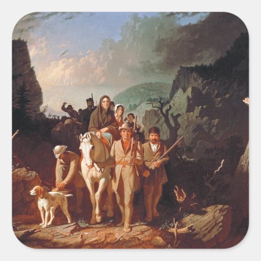 Sticker Carré Daniel Boone escorte les colons (Devant)