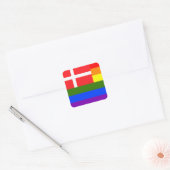 STICKER CARRÉ DANISH LGBT RAINBOW FLAG DANMARK PRIDE (Enveloppe)