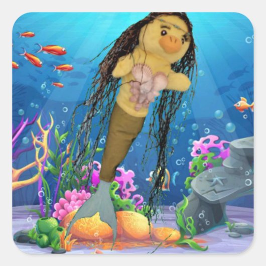 Sticker Carré Danni la sirène (Devant)