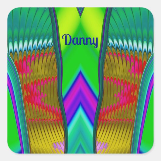 Sticker Carré DANNY ~ Multicolore 3D ~ (Devant)