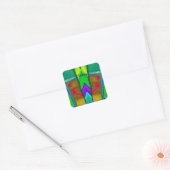Sticker Carré DANNY ~ Multicolore 3D ~ (Enveloppe)