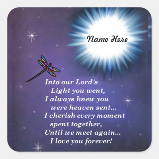 Sticker Carré Dans la libellule lumineuse (Devant)