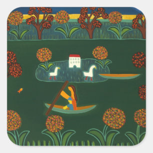 Sticker Carré Dans la terre 2007 de l'agent de police