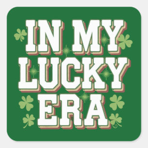 Sticker Carré Dans Ma Lucky Era Saint Patrick's Day Cadeau famil