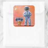 Sticker Carré Dans vos yeux - Astronaut & Boombox Robot (Sac)