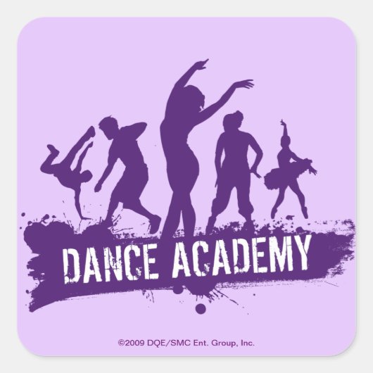 Sticker Carré Danse Acadmey Danseur Silhouettes Logo (Devant)