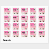 Sticker Carré Danse Ballet rose Gradient 3 Photo personnalisée (Feuille)