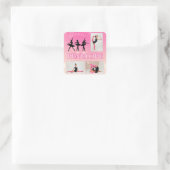 Sticker Carré Danse Ballet rose Gradient 3 Photo personnalisée (Sac)