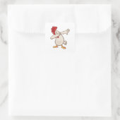 Sticker Carré Danse Dab de l'éleveur de poulets (Sac)