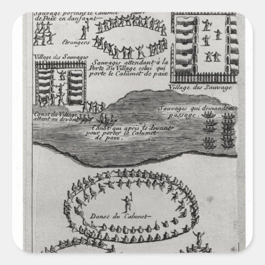 Sticker Carré Danse de calcaire des Iroquois (Devant)