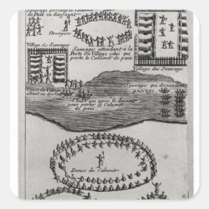 Sticker Carré Danse de calcaire des Iroquois