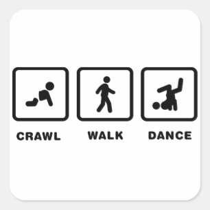 Sticker Carré Danse de coupure