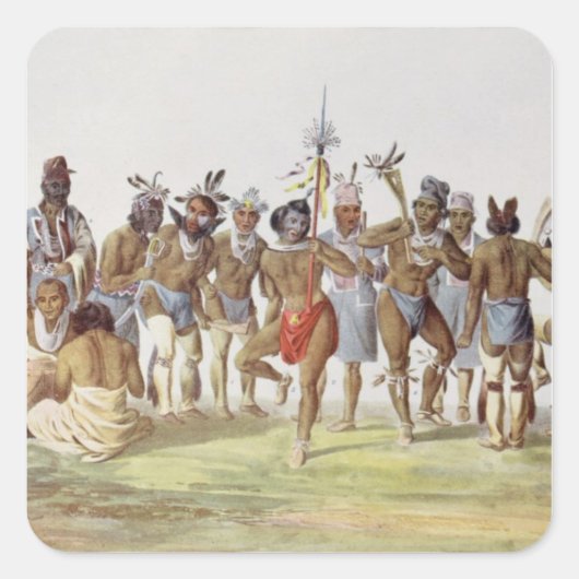 Sticker Carré Danse de guerre des Sauks et des Renards (Devant)